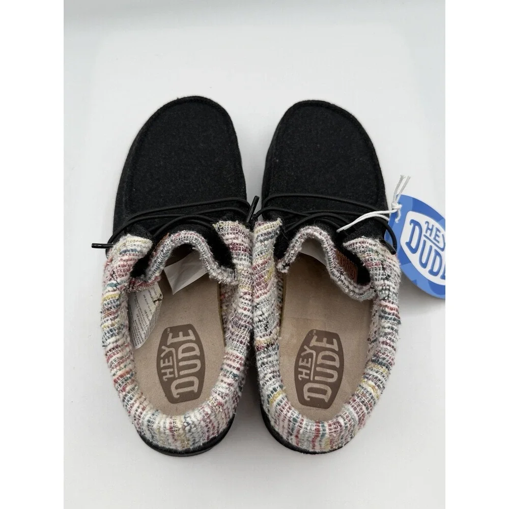 Hey Dude Wendy Fold Youth Baja Black Slip On,Youth YT 5,EU 37, NWOB
